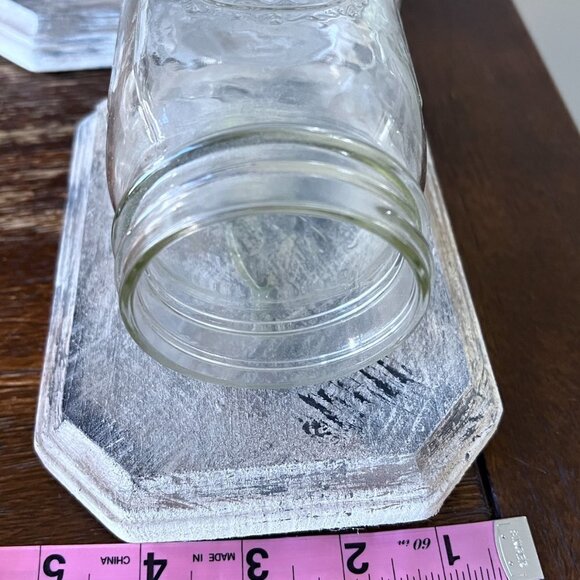 Wall Glass Flower Vases Mason jar Clear Wooden Picture Plaque Decor Cottagecore - Picture 9 of 9